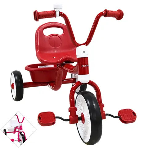 Triciclo para Niños Asiento Ajustable Ruedas de Eva con Canasta Apto a partir de 2 Años Soporta hasta 25 kg
