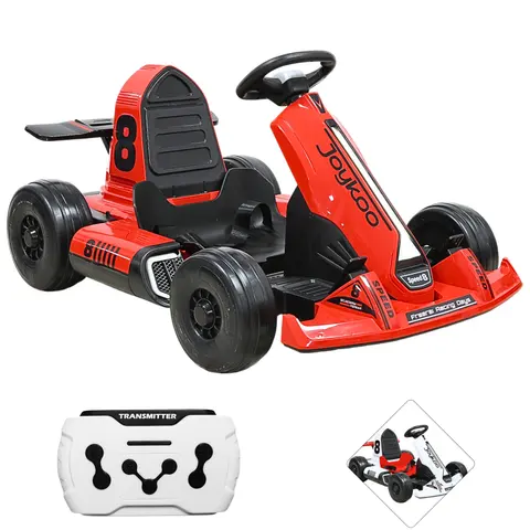 Montable Eléctrico Go Kart para Niños Largo Ajustable Control Remoto Batería Recargable 12V Luces Sonido Bluetooth Soporta 80 kg