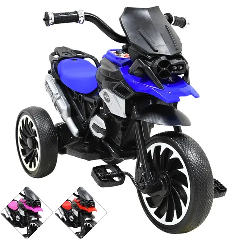 Moto Montable Eléctrica para Niños Triciclo Híbrido con Luces y Sonido Recargable 6v Soporta hasta 30 kg