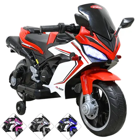 Moto Montable Eléctrica Deportiva 2 Ruedas para Niños Luz Bluetooth Dos Baterias 6V con Cargador Soporta Hasta 30kg