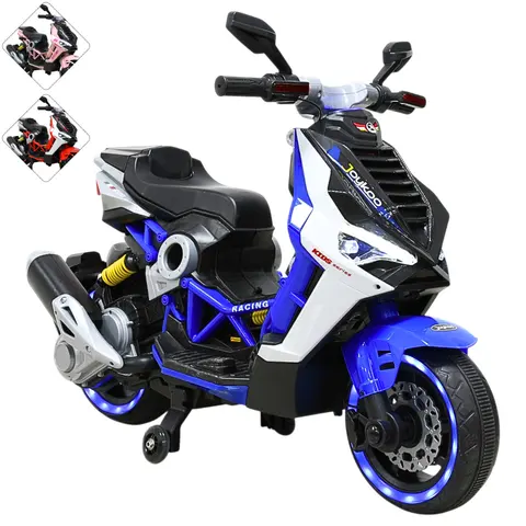 Motocicleta Eléctrica Montable para Niños Luces LED Bluetooth Llantas de Equilibrio Batería 12V Diseño Sport