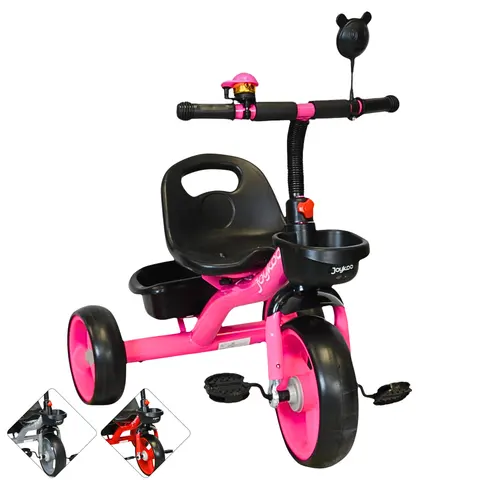 Triciclo para Niños con Timbre y Espejo Ruedas de Eva Canastas Trasera y Delantera Apto a partir de 2 Años Soporta hasta 20 kg