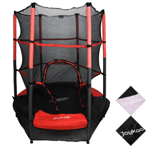 Trampolín Infantil Brincolín 140 cm 55 Pulgadas con Red de Seguridad Alta 36 Resortes Acero Galvanizado Soporta 50 kg