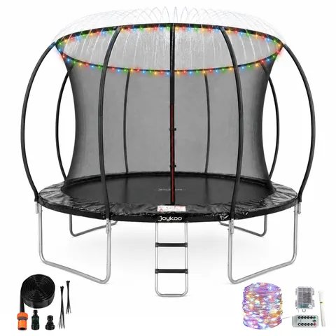 Trampolín Brincolín de 12 Pies Para Niños Luz y Agua Tubos de Acero Galvanizado Soporta hasta 180 kg