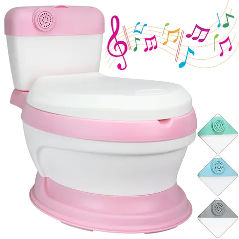 Baño Entrenador para Niños con Sonido de Descarga Asiento Acolchado Antideslizante Diseño Realista