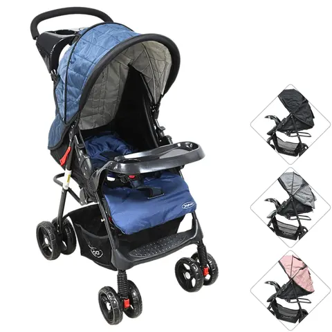 Carriola para Bebé Ligera y Plegable Asiento Reclinable Cinturón de 5 Puntos Charola Toldo Apta desde 6 Meses Hasta 18 kg