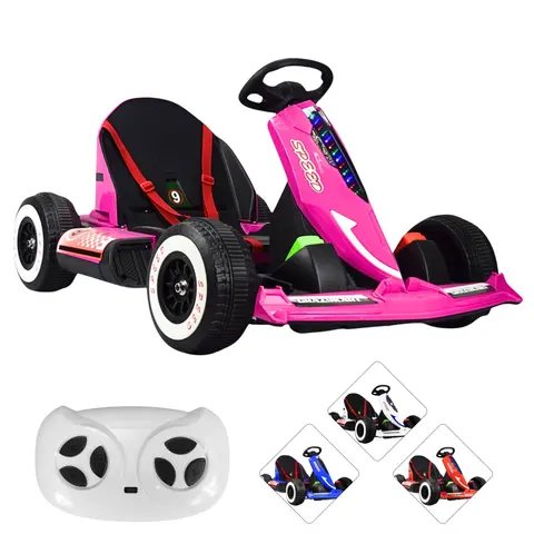 Montable Electrico Go Kart para Niños Largo Ajustable Luz 12v